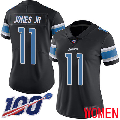 Detroit Lions Limited Black Women Marvin Jones Jr Jersey NFL Football #11 100th Season Rush Vapor Untouchable->detroit lions->NFL Jersey